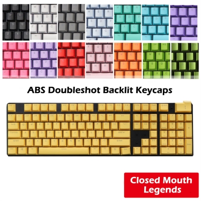 104+4 Backlit ABS Doubleshot Keycaps OEM Profile DIY Colorway for Mechanical Gaming Keyboard ANSI / ISO Layout